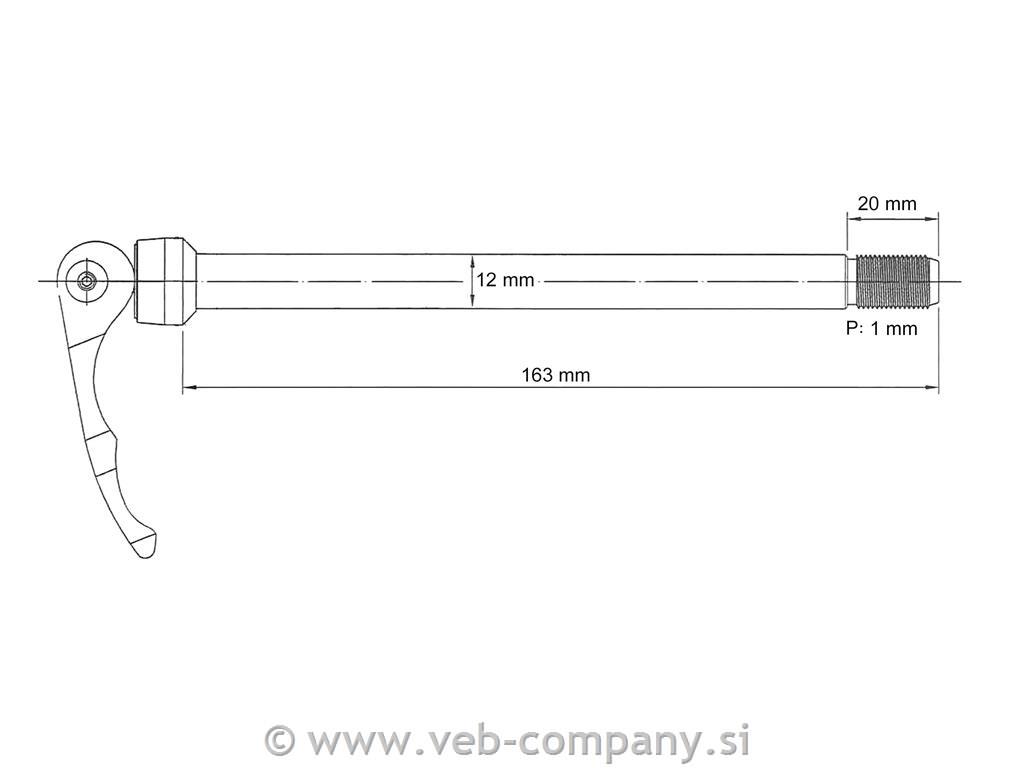 Zapiralo NOVATEC QR264 Thru Axle