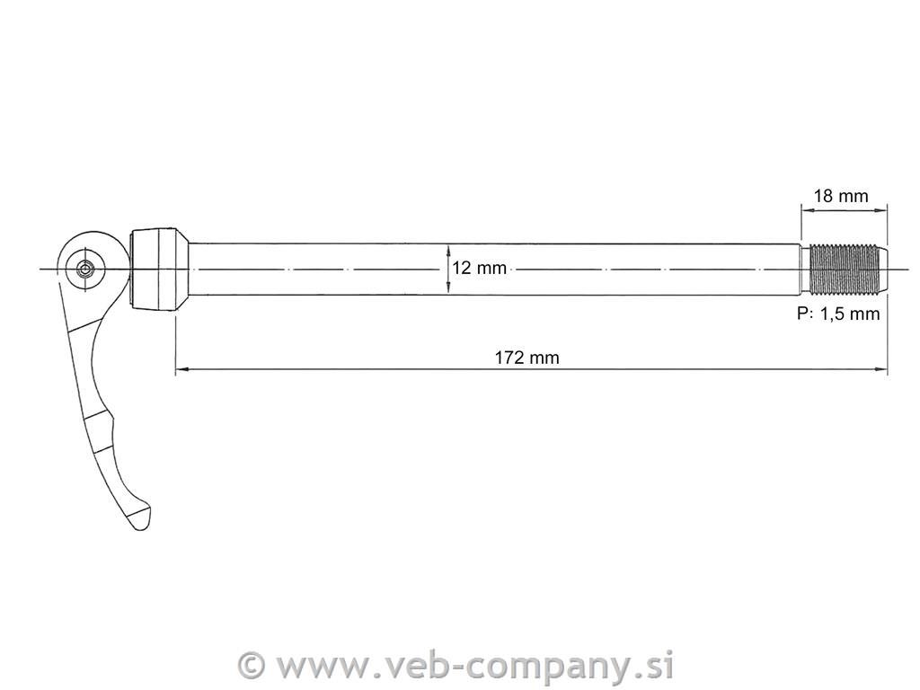 Zapiralo NOVATEC QR264 Thru Axle