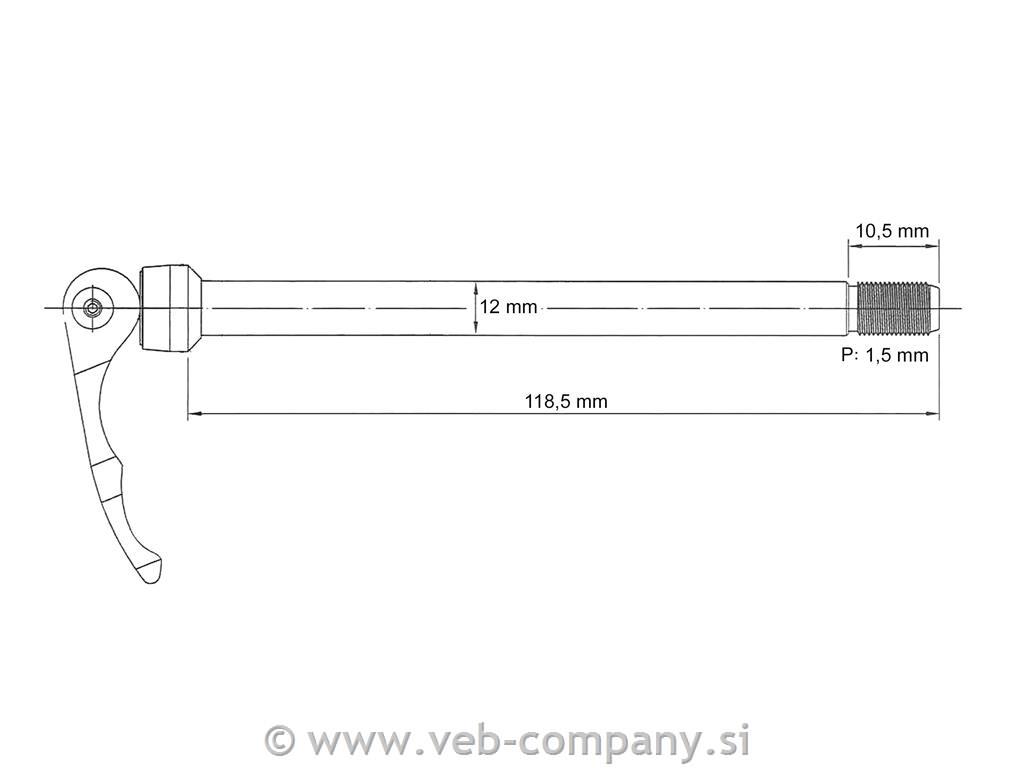 Zapiralo NOVATEC QR269F Thru Axle