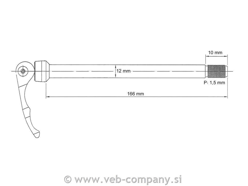 Zapiralo NOVATEC QR269R Thru Axle