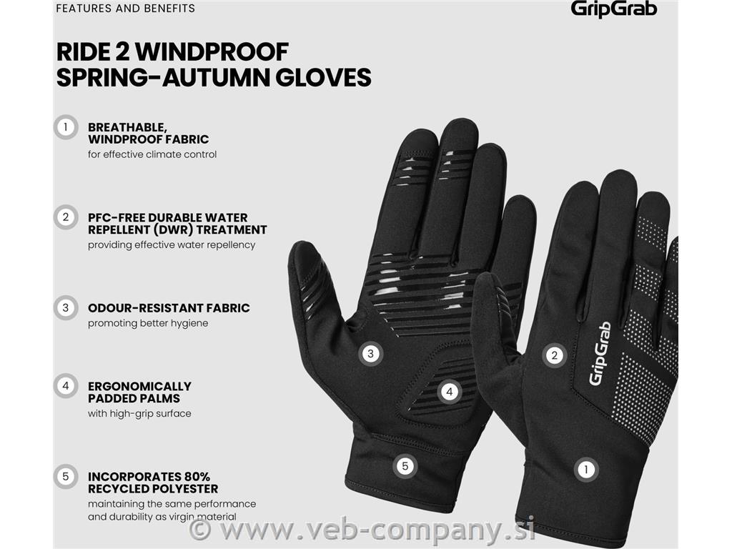 GRIPGRAB Rokavice Ride II Windproof