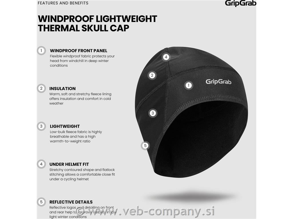 GRIPGRAB Podkapa Skull Cap Windster